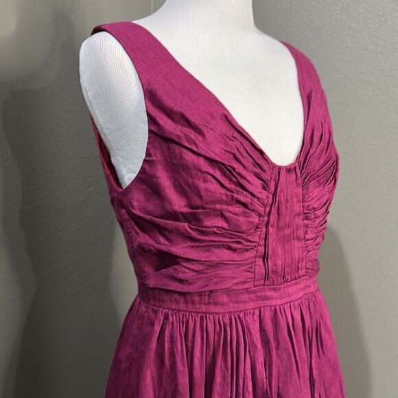 Anthropologie Quillaree Raspberry Silk Blend Dress - Picture 3 of 11